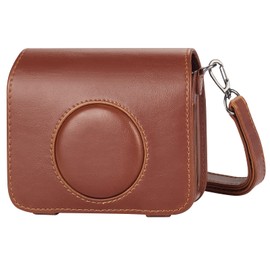 Leebotree Sofortbildkameras Tasche Kompatibel mit Instax Mini EVO Sofortbildkamera aus Weichem Kunstleder mit Schulterriemen (Braun)