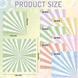 JarThenaAMCS 120Pcs Pastel Scalloped Edge Cocktail Napkins Colorful Stripe Paper Napkin 5 x 5 Inch Disposable Dessert Beverage Napkin for Wedding Bridal Baby Shower Birthday Party Supplies
