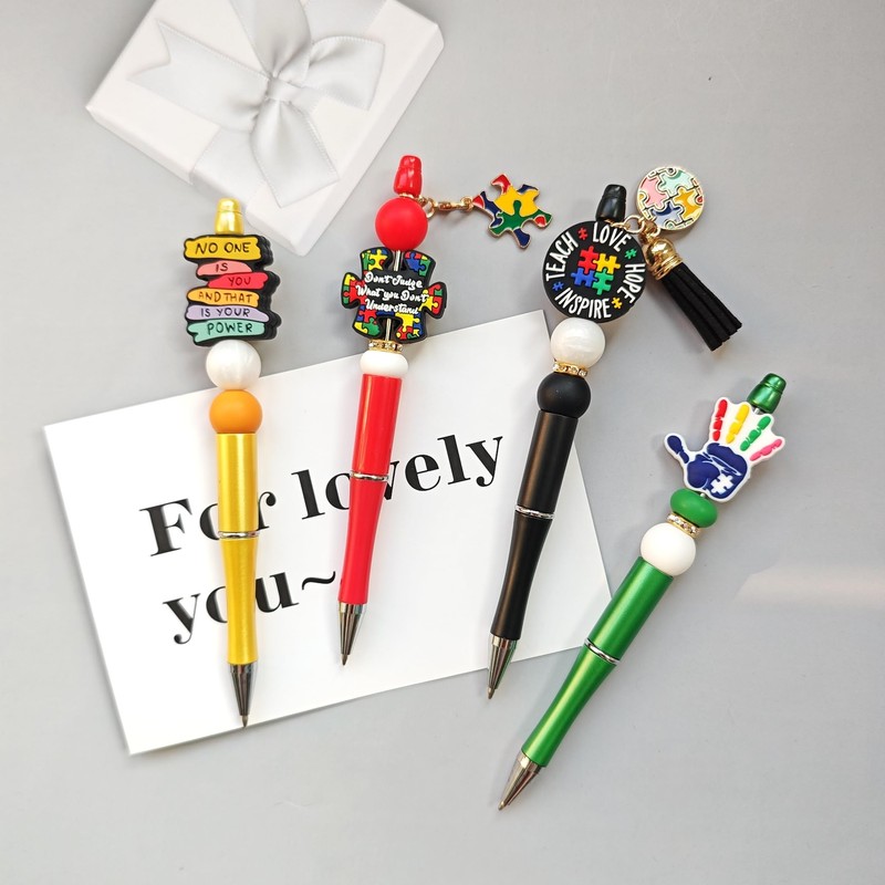 JNwhy Beadable Pens 12 Sets DIY Beaded Ballpoint Pens Making