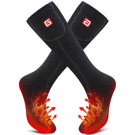 SVPRO Rechargeable Heated Socks for Men Women Electric Battery Operated Heated Socks 3 Heat Settings Warm Winter Socks for Sport Outdoor Indoor Thermal Foot Warmers