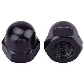 5/16"-18 Hex Head Acorn Cap Nuts, 304 Stainless Steel 18-8 Hexagon Head Acorn Dome Cap Nuts, Black Oxide Finish, Hex Drive, 10 PCS