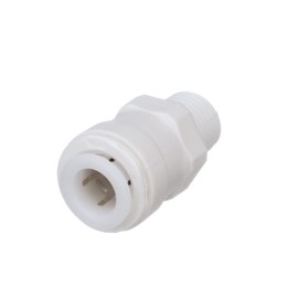 Watts 1001-0604 AquaLock Plastic Mini Series, 3/8" OD x 1/4" MNPT/NPTF Lead-Free Polypropylene Mini Male Adapter, O-Ring, Quick Push-to-Connect Design, Tool-Free Installation