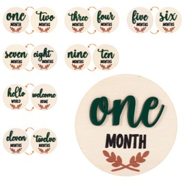 7pcs Wooden Baby Monthly Milestone Cards, Newborn Boy and Girl Announcement Signs 1-12 Months Discs Marker Cards Pregnancy Journey for Expecting Mom Gift