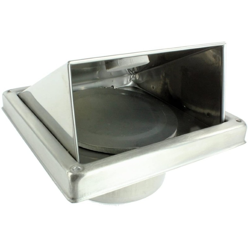 SPARES2GO Stainless Steel Cowled External Extractor Wall Vent Outlet with