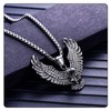 Fusamk Punk Rock Stainless Steel Animal Eagle Tag Pendant Wings