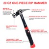 Meiwaltee 20 oz Heavy Duty One-piece Forged Hammer, Straight Claw