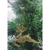 Pack of 6 - Hanging Glitter Reindeer Christmas Tree Decorations