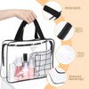 2 Pieces Clear Travel Makeup Cosmetic Toiletry Organizer Bag, Waterproof