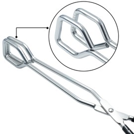 HINMAY 10-Inch Kitchen Scissor Tongs Stainless Steel Scissor Cooking Tongs