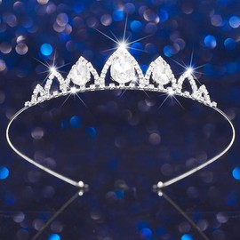 Kilshye Rhinestone Tiara Silver Crystal Princess Tiaras Headband Small Crown for Girls (Silver, Free Size)