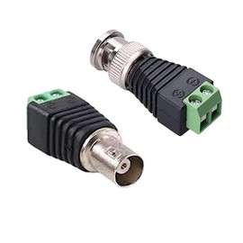 BNC Male and Female Plug Screw Terminal Connector, BNC to Cat5e Adapter Male Connectors and Solderless Female Video Balun Connector, for CCTV Surveillance Camera Terminal Plug - (10 Pcs)