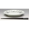 Hasamiyama Nishiyama Plate, 7.1 inches (18 cm), Daisy, Gray