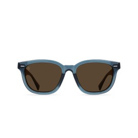 RAEN Myles Unisex Square Sunglasses, Recycled Black/Green Polarized, 53mm