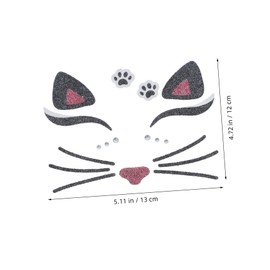 CAXUSD 4pcs Cute Animal Face Stickers Glittery Cat and Fox Decals Skin Friendly Eye Stickers for Party Makeup and Costumes Easy Peel Stick Craft Supply