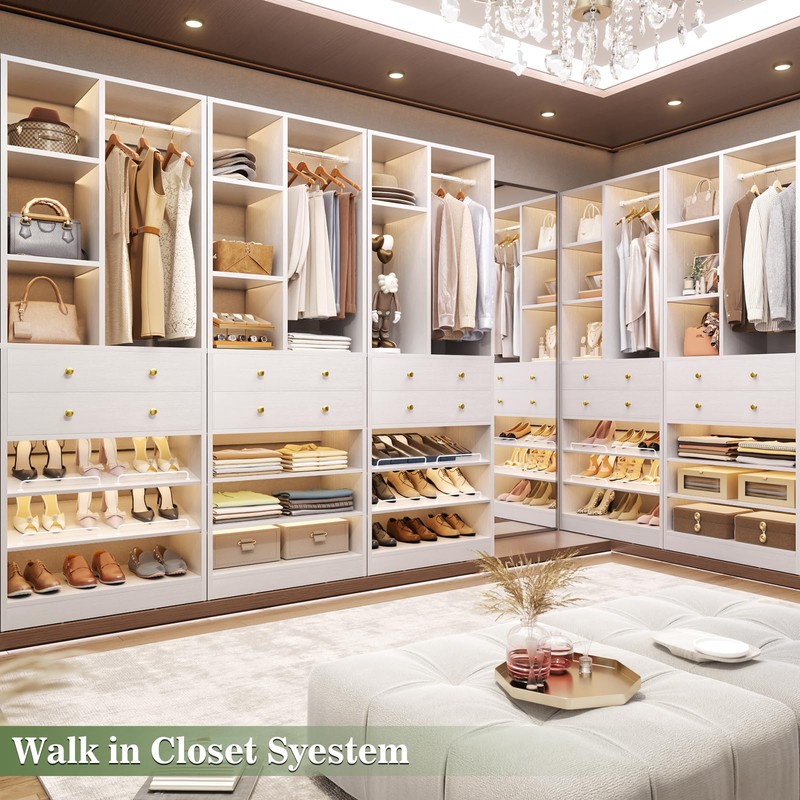 Closet System, 28"/2.4 FT Small Closet Organizer System with Drawers