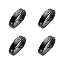 Jumpsunfun Leather Watch Straps Keeper, 4 Pack Replacement Loops Fastener Ring, Compatible with 14mm Watch Bands Black