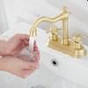 Bathroom Faucet Brushed Gold GGStudy 2 Handles 4 Inches Centerset
