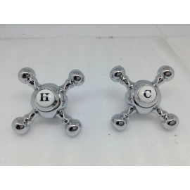 Tub or Sink Chrome and Porcelain Cross Handles, Pair RS-706CW-3-CP Signature Har