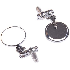 MotorToGo 1 Pair Chrome Folding CNC Convex Lens Handlebar End Motorcycle Mirrors Compatible for 2017 Triumph Trophy