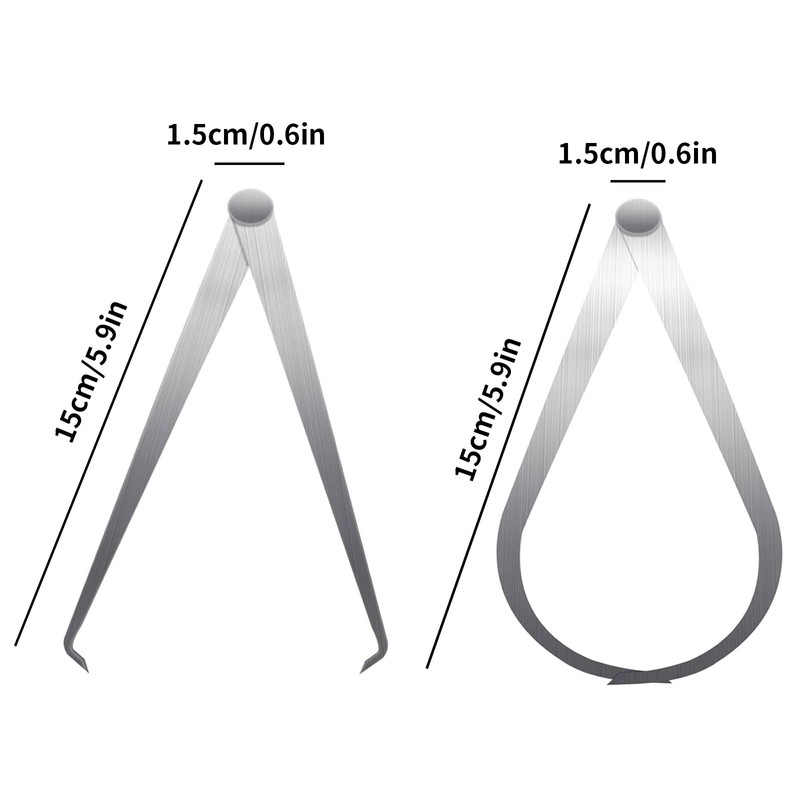 2 Pcs Inner&Outer Calipers Measuring Tool, 150mm/6 Inch Vernier Calipers,