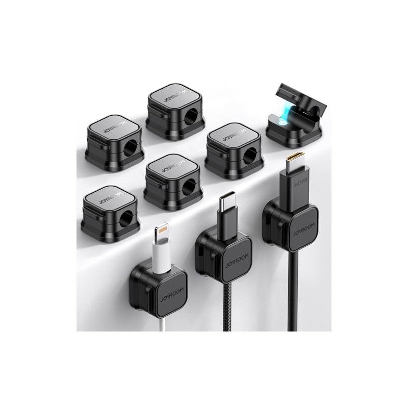 9 Pack Magnetic Cable Clips - Adjustable Cord Holders for