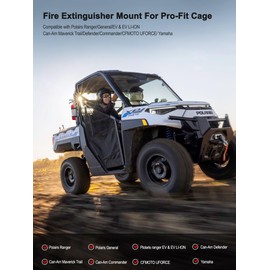 ZIDIYORUO Polairs Ranger Fire Extinguisher Mount, Quick Release Fire Extinguisher Holder with Alu Bracket Fit for Pro-Fit Cage, Compatible with Polaris Ranger General Can-Am Defender Commander