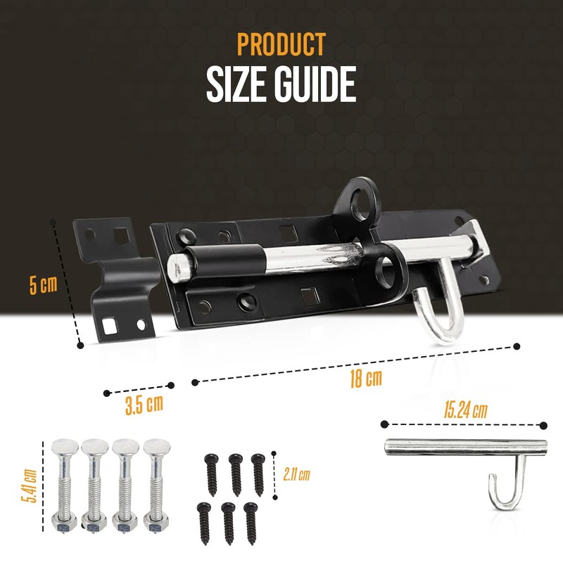 onesto Pack of 2 - Gate Bolt Lock Shed Door
