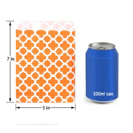 KEYOOMY 100 Pcs Candy Buffet Bags Small Paper Treat Bags (Orange, 5 inch X 7 inch)