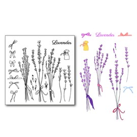 DIYology Lavender Flowers Clear Stamps for Card Making or Journaling Floral Transparent Silicone Stamps for Scrapbooking Photo Album and Other Paper Crafts Decoration