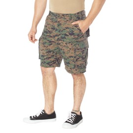 Rothco Vintage Paratrooper Cargo Shorts – Rugged Tactical Outdoor Hiking Camping Casual, Woodland Digital Camo, M