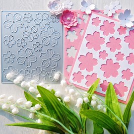 DIYOLOGY Cherry Flowers Metal Cutting Dies - 4 Sizes in 1 Die Set (16pcs per Cut) for Card Making - Craft Die Cutter for Scrapbook Wedding Party Album Paper Crafts Decor