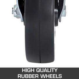 4 Pack 8 Inch Iron Core Polyurethane Swivel Caster Wheels Dual Locking Brake & Adjustable Legs 1100LBS Capacity Per WheelMaterial: Cast Iron