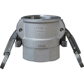 TOYOX 633-DBL-3/4-SST Camlock, Twin Lock Type Coupler, Female Thread, For Factory Plumbing and Various Machinery, 3/4 Inch, Stainless Steel