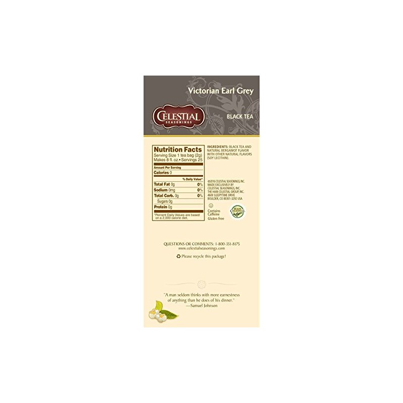 Celestial Seasonings Victorian Earl Grey Black Tea 25 Tea Bags