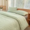 NSNLGSGC Twin Comforter Set, Sage Green Gingham Bedding Comforter Sets,