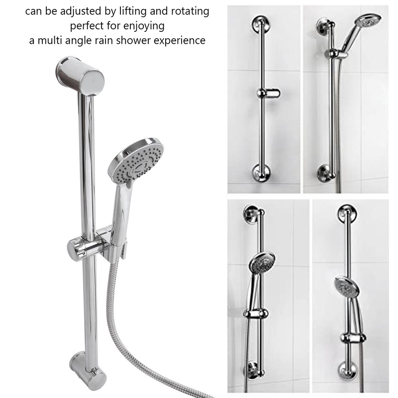 Shower Rail Set Handheld Shower Head Adjustable Slide Bar with