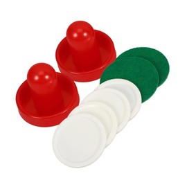 1 Set Air Hockey Pushers: Plastic Table Ice Hockey Set with Air Hockey Table Felt Slider with Red Pucks for Replacement Pucks Table Hammer Goalkeeper for Table Game