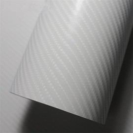 4D White Carbon Fibre Car Vinyl Wrap sticker film Car vinyl Wrapping Sheet 30CMx 1.52M (WHITE)