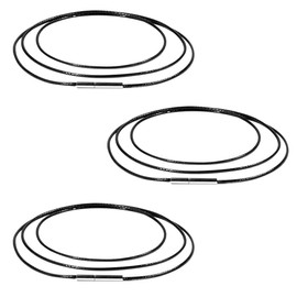 ZAMXHUG 3pcs Faux Leather Necklace Bracelet Black Braided Leather Chain Leather Cord 2 mm Wide Women Men Chain for Pendant with Stainless Steel Clasp (50 cm)