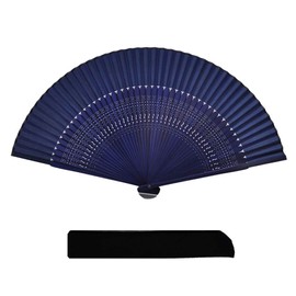 Keisendo Fan, Silk, Bamboo, Simple, Plain, Durable, with Bag Case, Unisex, for Men and Women, Japanese Style, 05