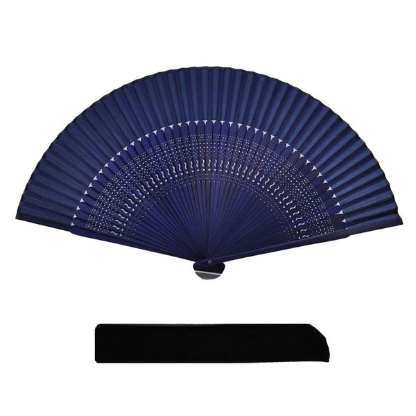 Keisendo Fan, Silk, Bamboo, Simple, Plain, Durable, with Bag Case,