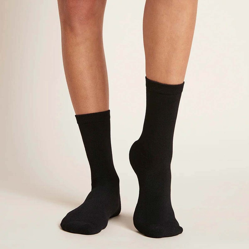 Boody Everyday Crew Socks, Black / 45-50