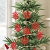 DERAYEE Christmas Decoration Snowflake Hanging Red Pack of 12 Snowflakes