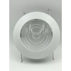 ECO LIGHTING 5" INCH RECESSED CAN LIGHT  SHOWER TRIM GLASS LENS & WHITE RING 55007WH