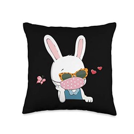 Zone - 365 Rabbit Bunny Easter Day Bunny in A Mask Egg Hunting Easter Day 2021 Throw Pillow, 16x16, Multicolor