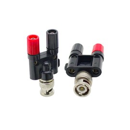 Double Banana Female to BNC Male Connector 4mm Dual Banana Jack BNC Adapter Banana Connector Binding Post RF Coaxial Adapter for Oscilloscope DVM2 Pack 2PCS