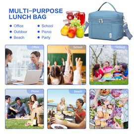 NOL Natural Organic Lifestyle Insulated Lunch Bags for Women Cooler Bag Lightweight Nylon Waterproof Lunch Box For Work