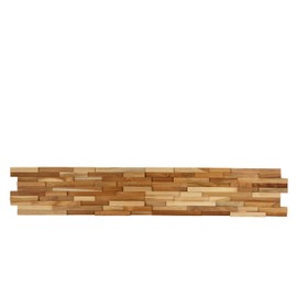 Bare Decor EZ-Wall 3D Mosaic Tile in Solid Teak Wood, Set of 10 Natural Finish Tiles