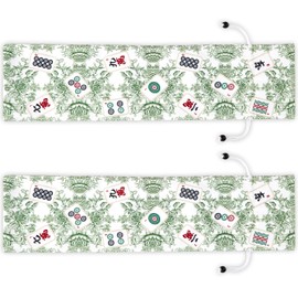 Bornerwhite 2 Pcs Green Drawstring Mahjong Bags Protective Sleeve Printed Tile Bag 26 Inches Mahjong Racks for Tiles and Pushers for Mahjong Accessories and Gifts(Empty Bag Only)