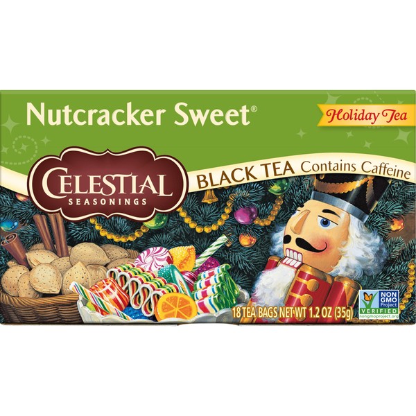 Celestial Seasonings Black Tea, Nutcracker Sweet, 18 Count (Pack of 6)